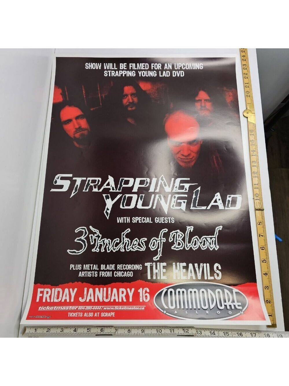 Strapping Young Lad Commodore Ballroom Poster Jan 16 Vancouver Canada